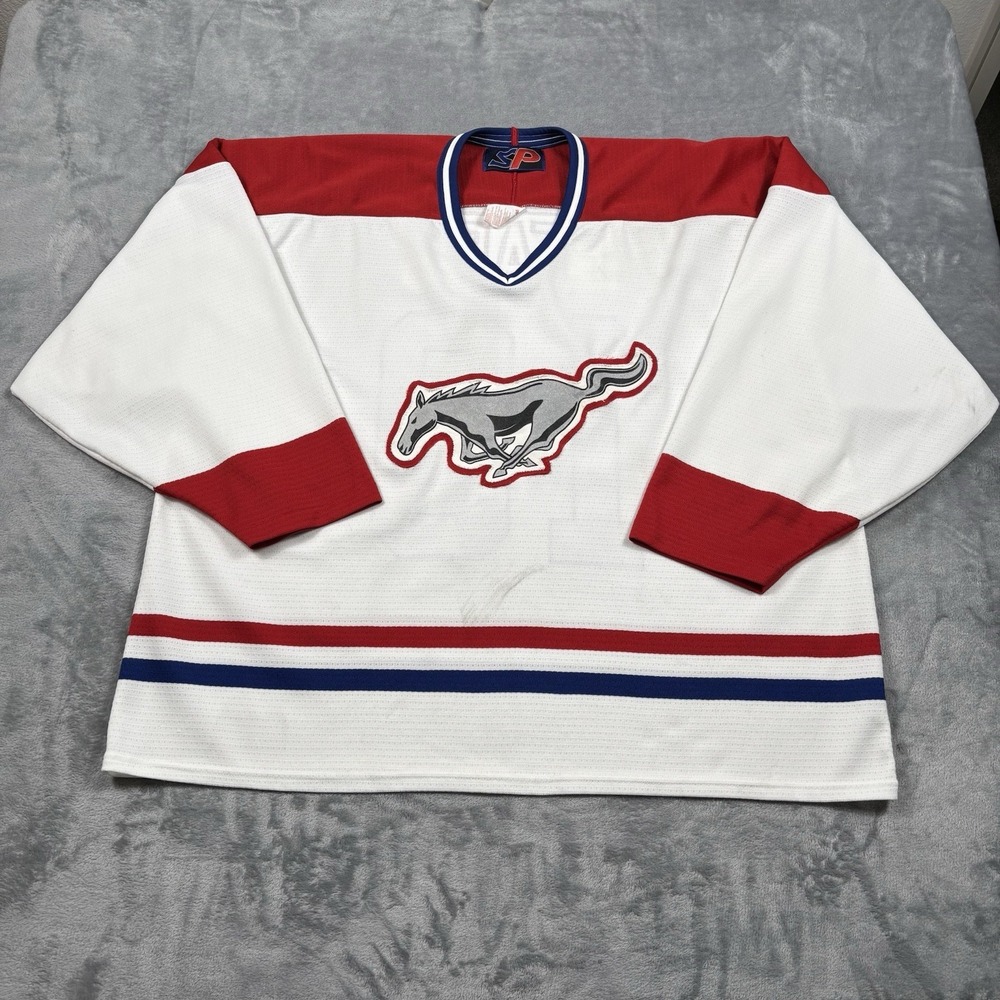 Vintage SMU Mustangs Hockey Jersey Men's Size XXL #10 Praff Made In Canada